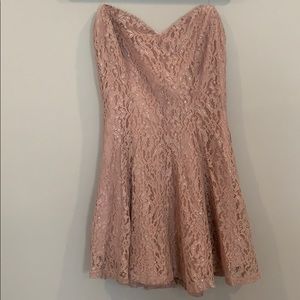 Pink Shimmer Strapless Dress